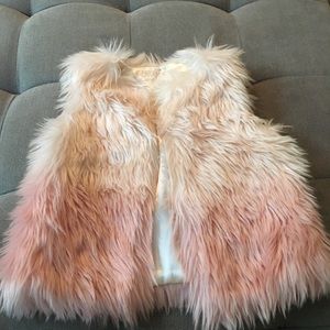 Genuine Kids by Osh Kosh pink ombré furry vest 2-3